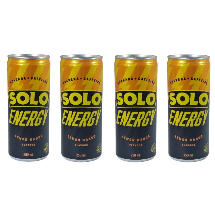 SOLO Energy Drink Lemon Mango Guarana + Caffeine