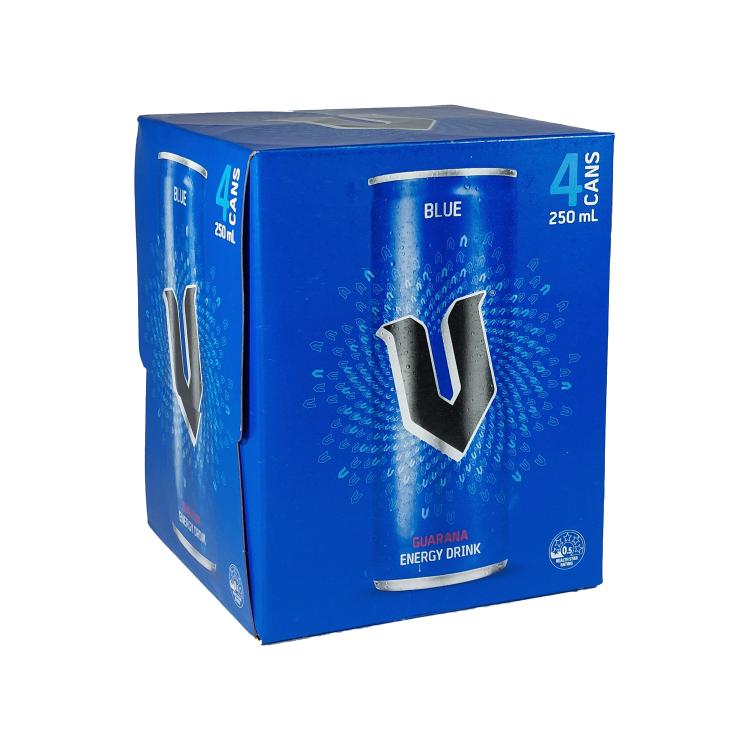 V Blue Guarana Energy Drink 4er Pack - Australian Import