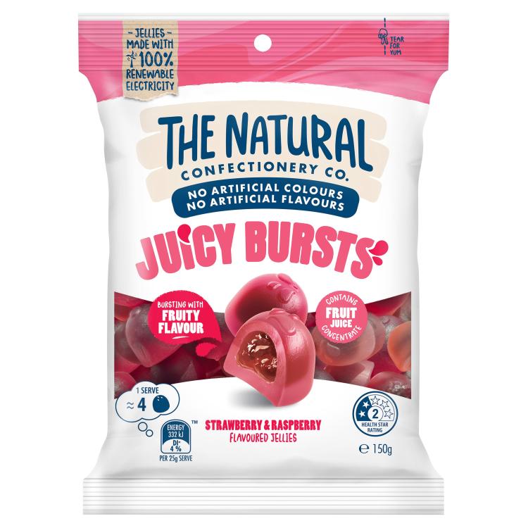 The Natural Confectionery Co. Juicy Bursts Strawberry & Raspberry