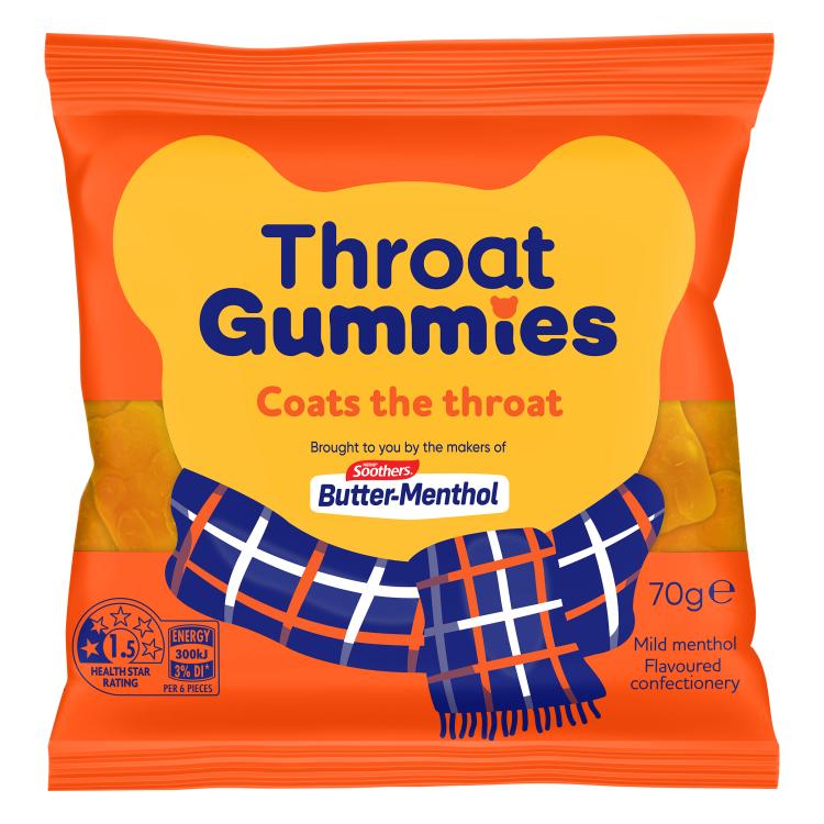 Nestle Soothers Butter-Menthol Throat Gummies