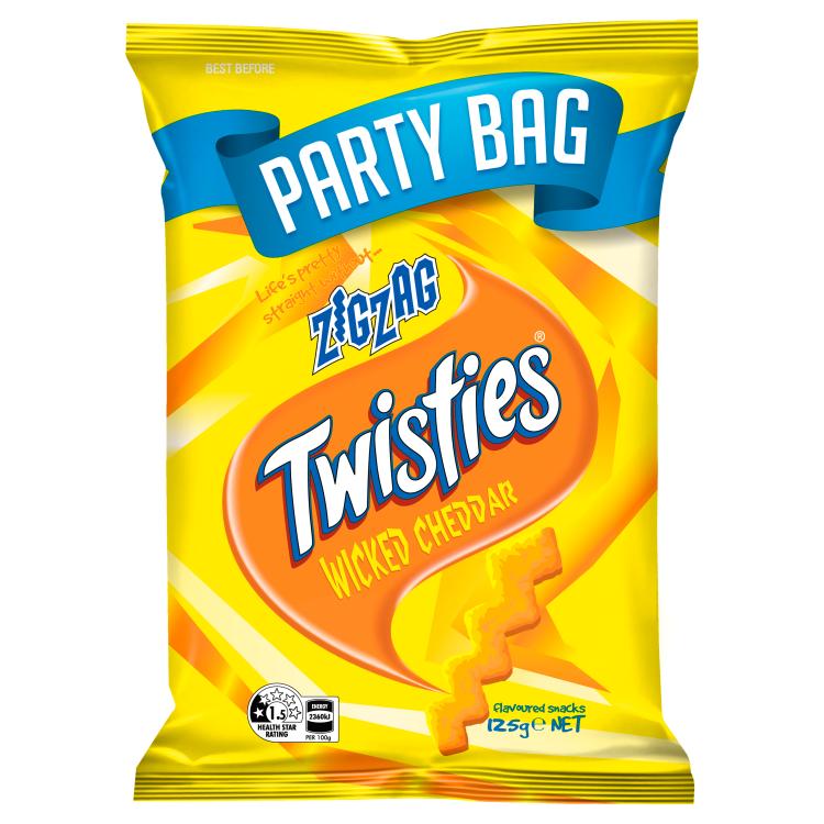 Twisties Zigzags Wicked Cheddar Maissnack Party Bag