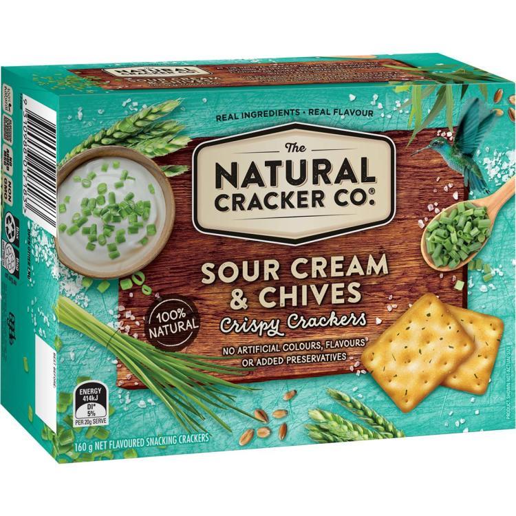 The Natural Cracker Co. Sour Cream & Chives [MHD: 26.09.2023]