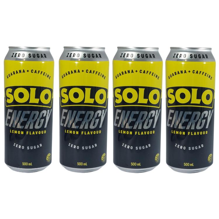 SOLO Energy Drink Lemon Zero Sugar Guarana + Caffeine