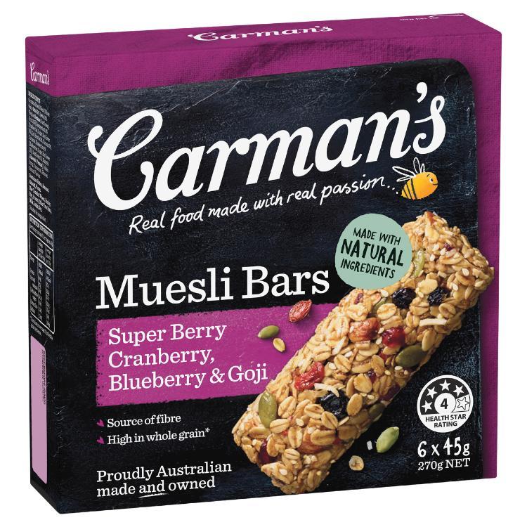 Carman's Super Berry Muesli Bars [MHD: 14.05.2026]