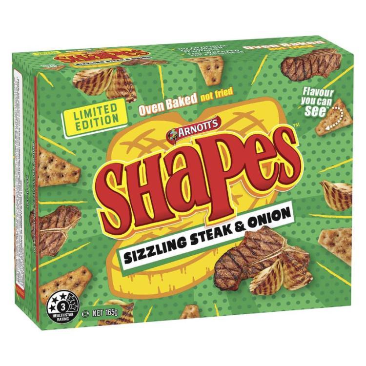 Arnott's Shapes Sizzling Steak & Onion Cracker