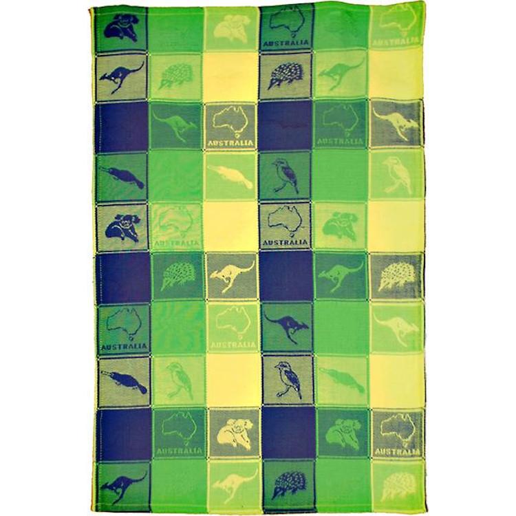 Tea Towel Australien 'Wildlife Jacquard Green' Geschirrtuch grün