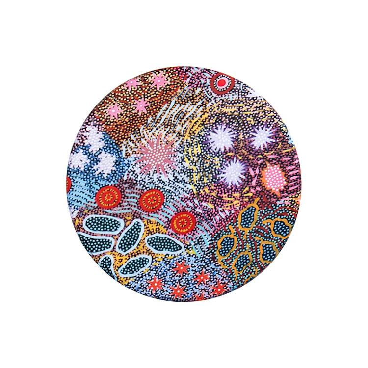 Koh Living Aboriginal Ceramic Coaster 'Grandmother's Country'