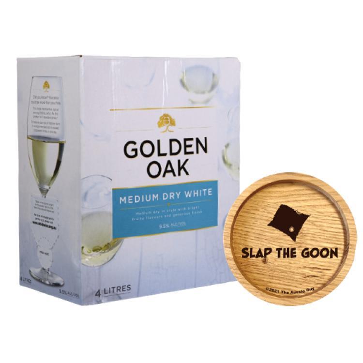 Golden Oak Medium Dry White Goon + holzpost Untersetzer [MHD: 14.01.2022]
