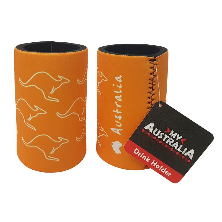 Stubby Holder Australien 'Känguru Australia' Neopren orange, 11 cm