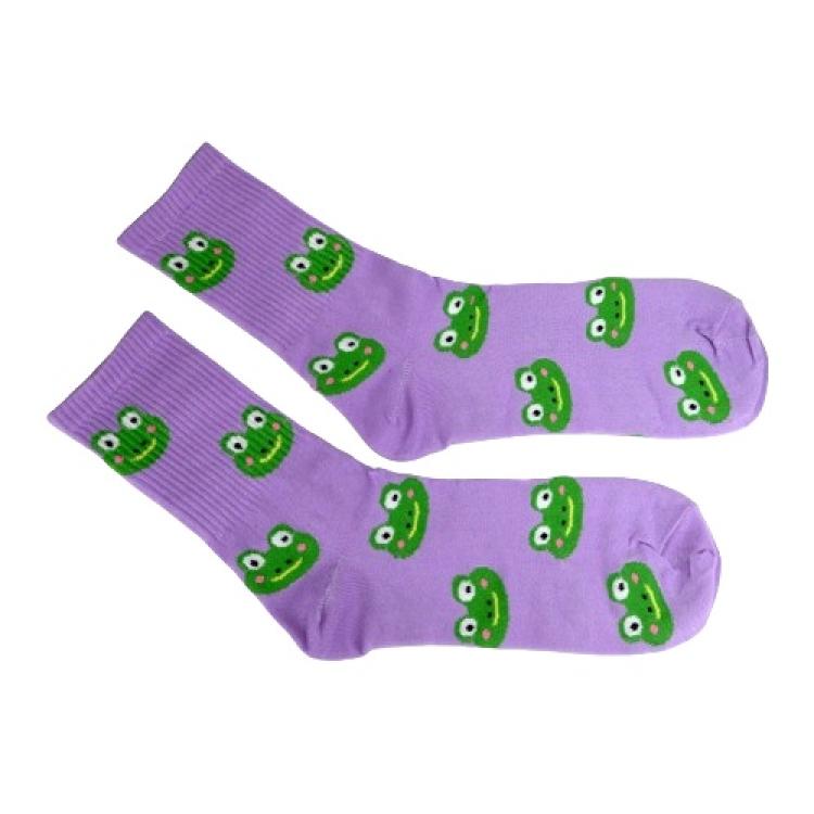 Socken mit Tiermuster 'Frosch II' Gr. 36-40 lila, 1 Paar