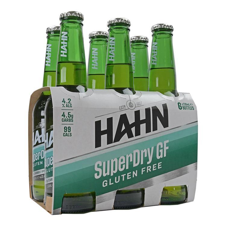 Hahn Super Dry GF Beer Bottle Gluten Free 4.2 % vol. Sixpack [MHD: 17.02.2025]