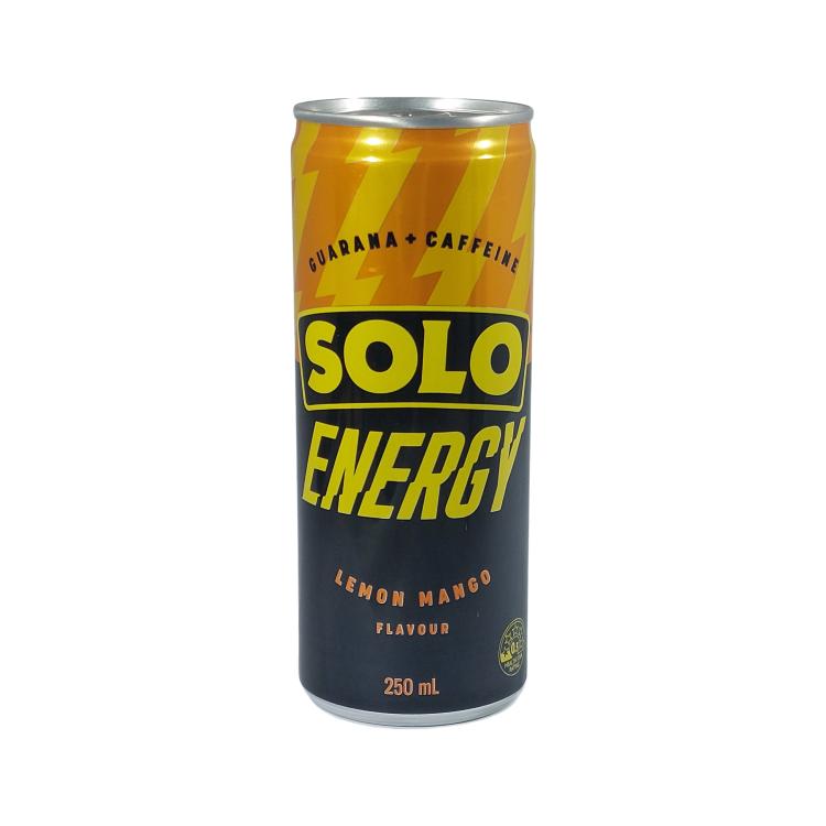 SOLO Energy Drink Lemon Zero Sugar Guarana + Caffeine