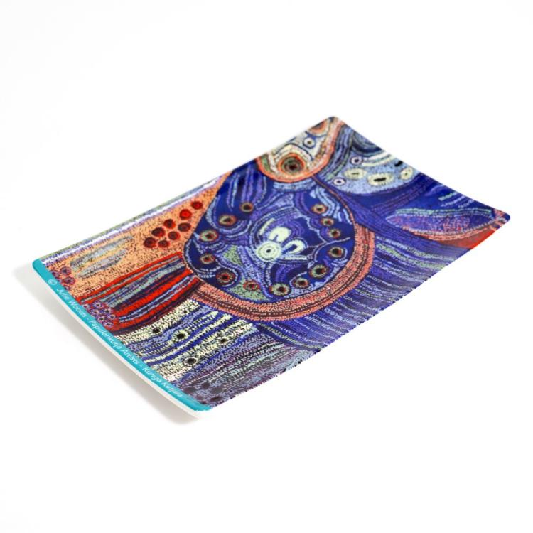 Better World Arts Aboriginal Cake Plate 'Two Sisters' 17,5x12 cm