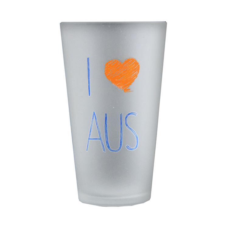 Tumbler Frosted 'I Love Australia' Trinkglas