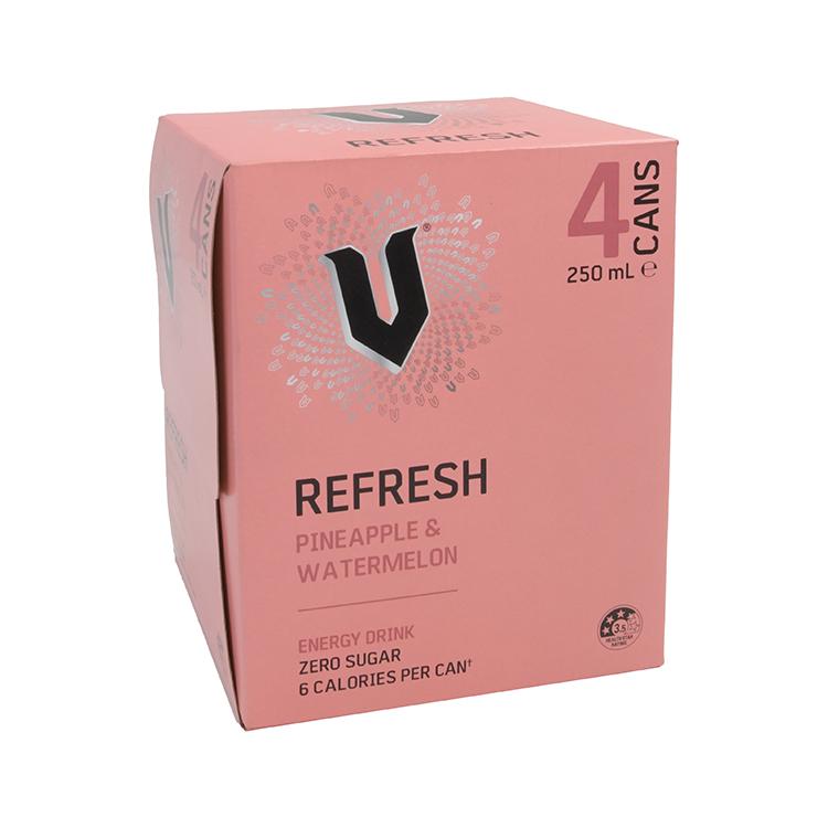 V Refresh Pineapple & Watermelon Energy Drink Zero - Australian Import Fourpack