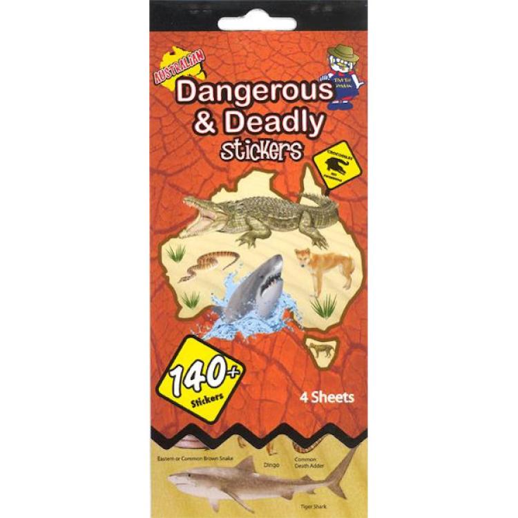 Stickerheft 'Australian Dangerous & Deadly Animals' 140 Stück