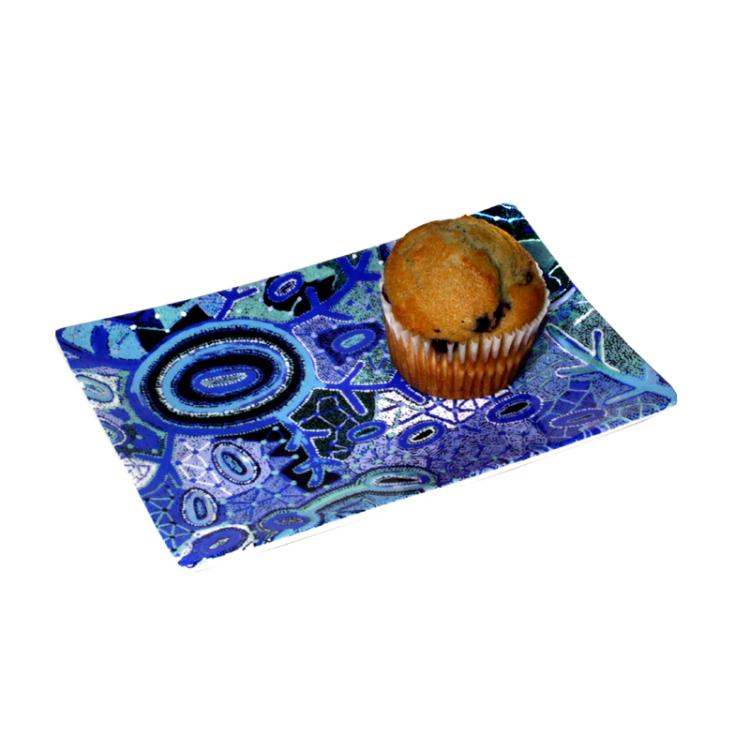Better World Arts Aboriginal Cake Plate 'Yalka Dreaming' 17,5x12 cm