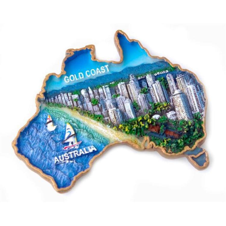 Magnet Australien Map 'Gold Coast' 8 cm