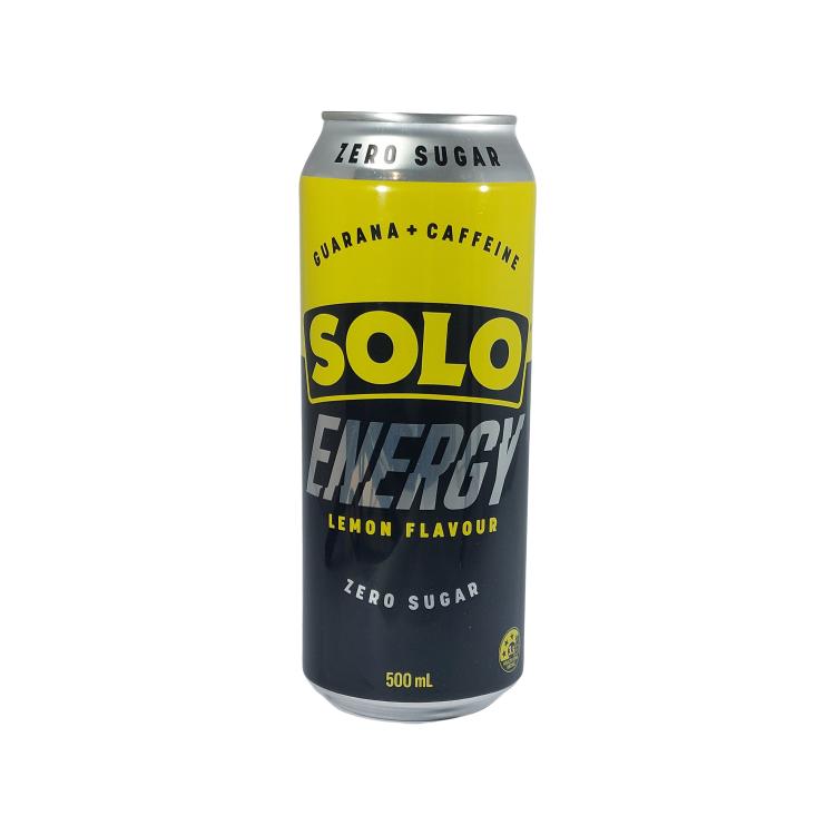 SOLO Energy Drink Lemon Zero Sugar Guarana + Caffeine