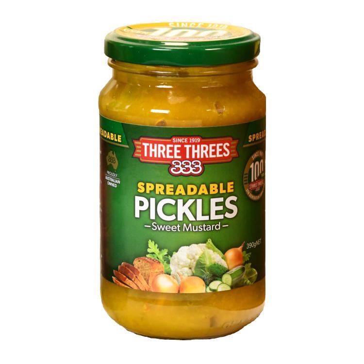 Three Threes Spreadable Pickles Sweet Mustard [MHD: 22.06.2023]