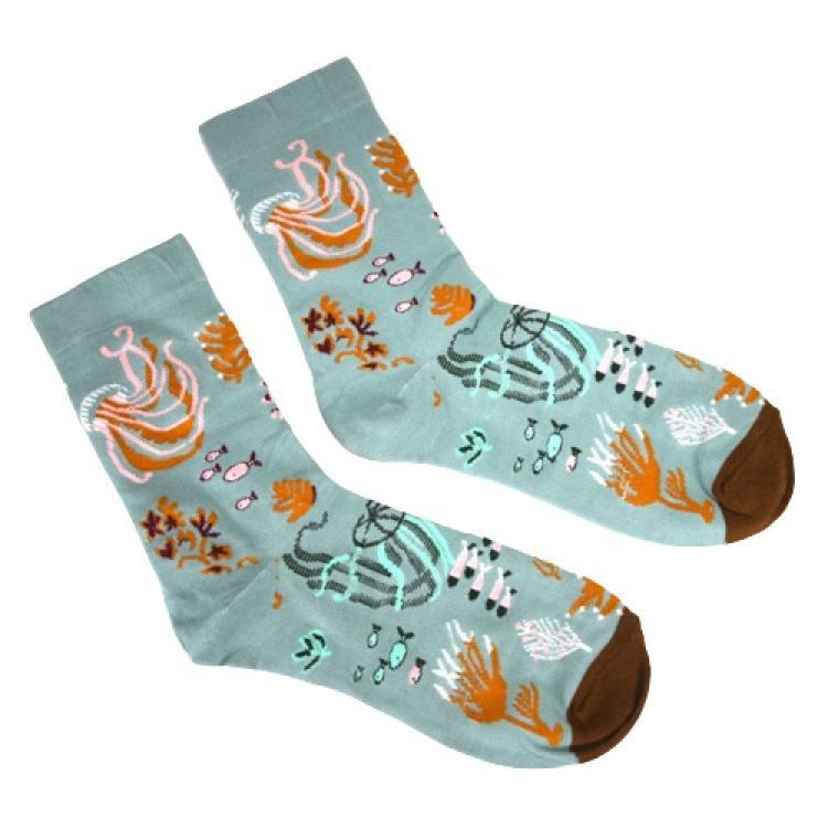 Socken mit Tiermuster 'Seetang' Gr. 36-39, 1 Paar