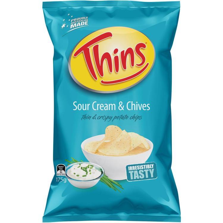Thins Sour Cream & Chives Chips [MHD: 26.08.2023]