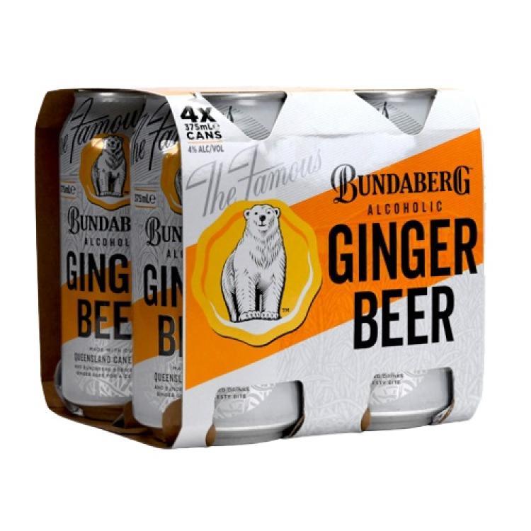 Bundaberg Alcoholic Ginger Beer Can 4.0% vol. 4er Pack