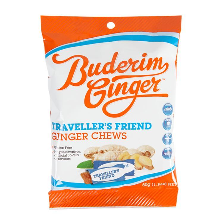 Buderim Traveller's Friend Ginger Chews Ingwer Kaubonbons