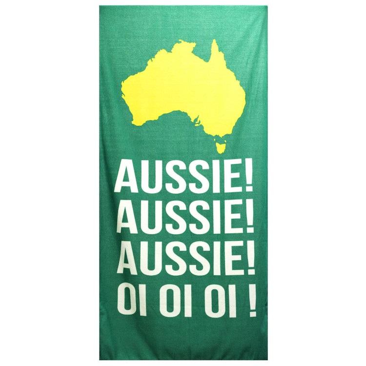 Beach Towel Australien 'Aussie!' Badetuch grün/gelb