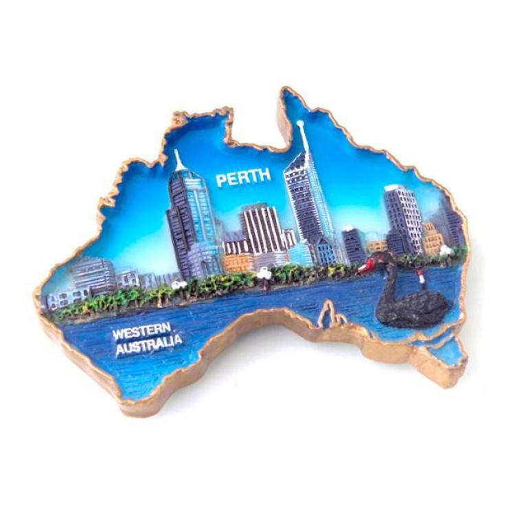 Magnet Australia Map 'Perth' 8 cm
