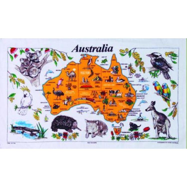 Tea Towel 'Map of Australia' Geschirrtuch