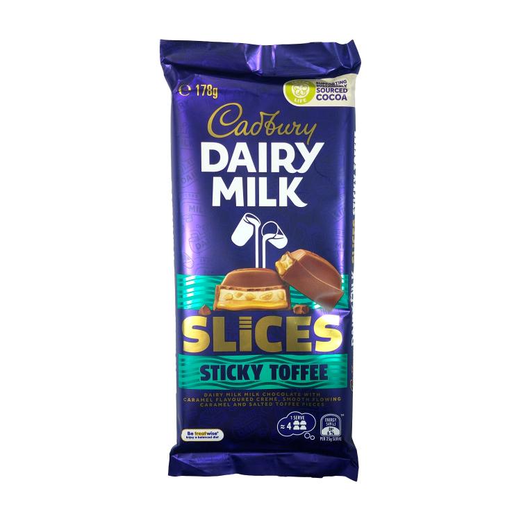 Cadbury Slices Sticky Toffee Schokolade - Import