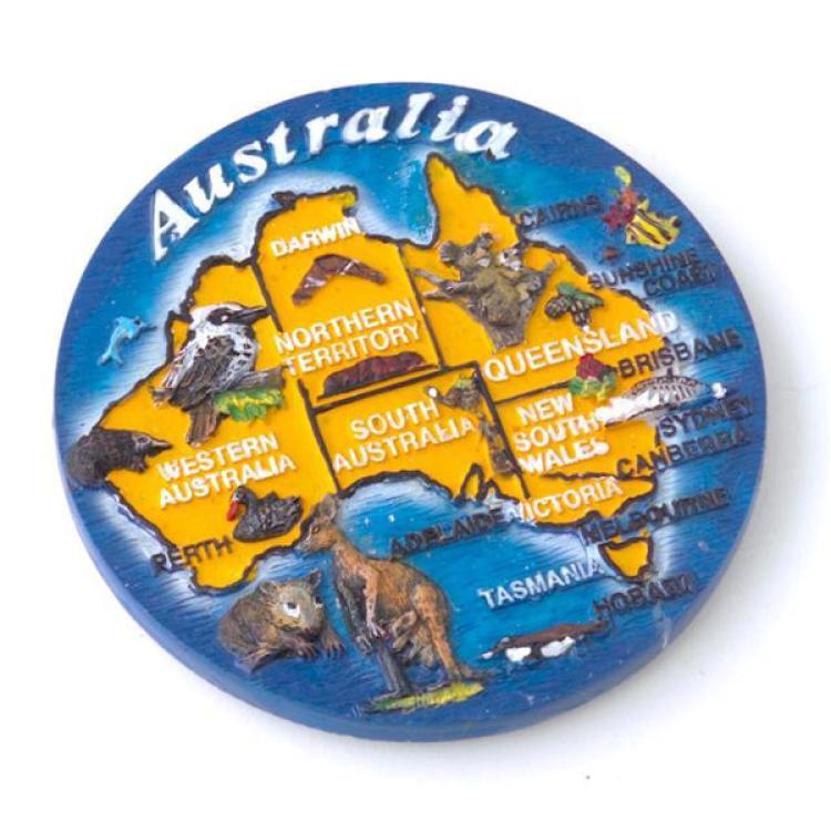 Magnet Australien 'Map' rund 7 cm