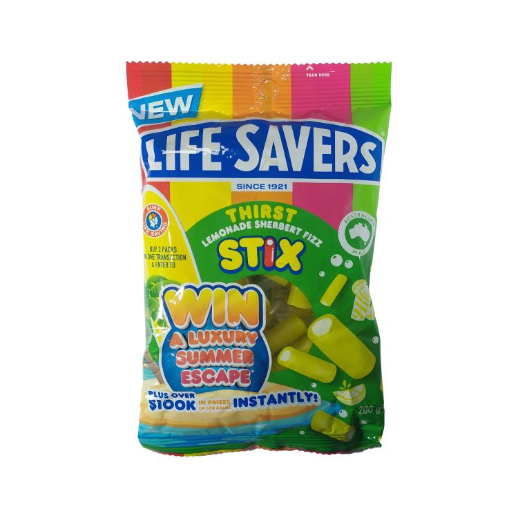 Life Savers Thirst Lemonade Sherbert Fizz Stix