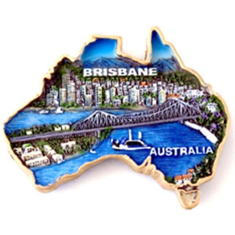 Magnet Australien Map 'Brisbane' 8 cm