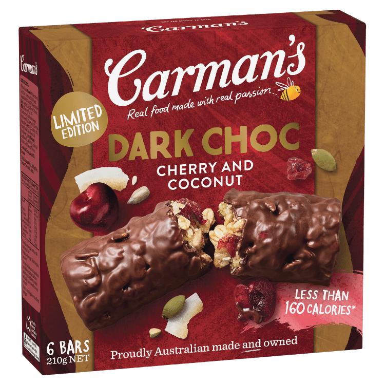 Carman's Dark Choc Cherry & Coconut Muesli Bars