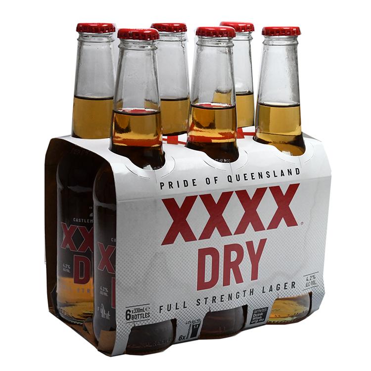 XXXX Dry Beer Bottle 4.2 % vol.