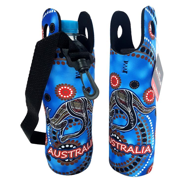 Water Bottle Holder Australien 'Aboriginal Dot Art' Neopren blau, 28 cm