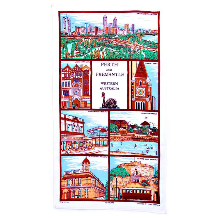 Tea Towel Australien 'Perth & Fremantle WA' Geschirrtuch