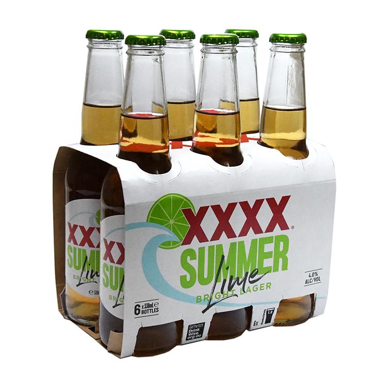 XXXX Summer Bright Lime Lager Bottle 4.0 % vol.