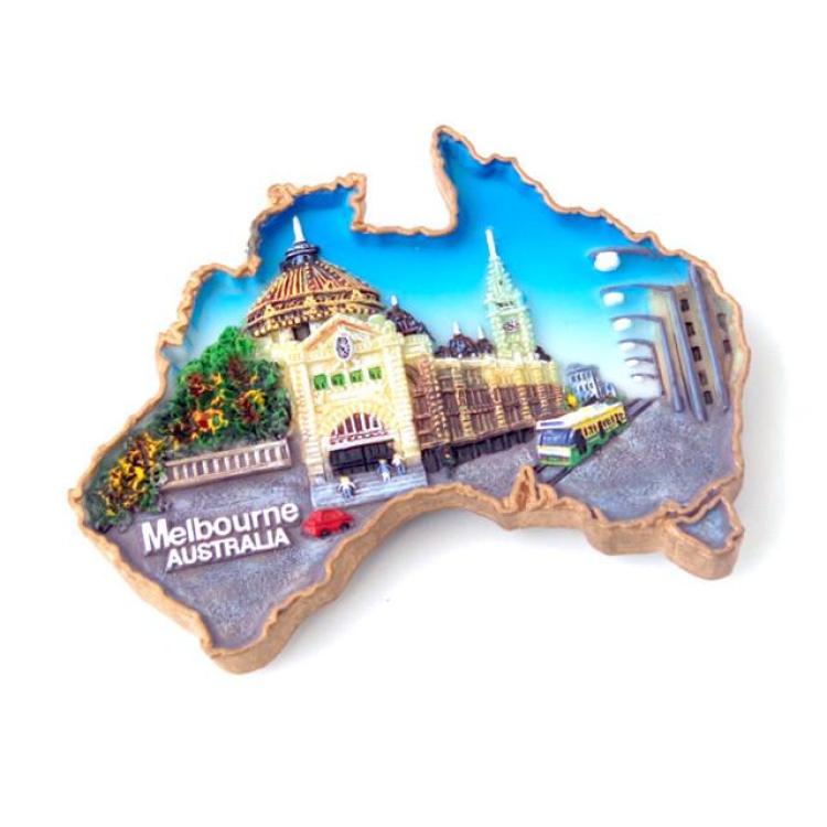 Magnet Australien Map 'Melbourne' 8 cm