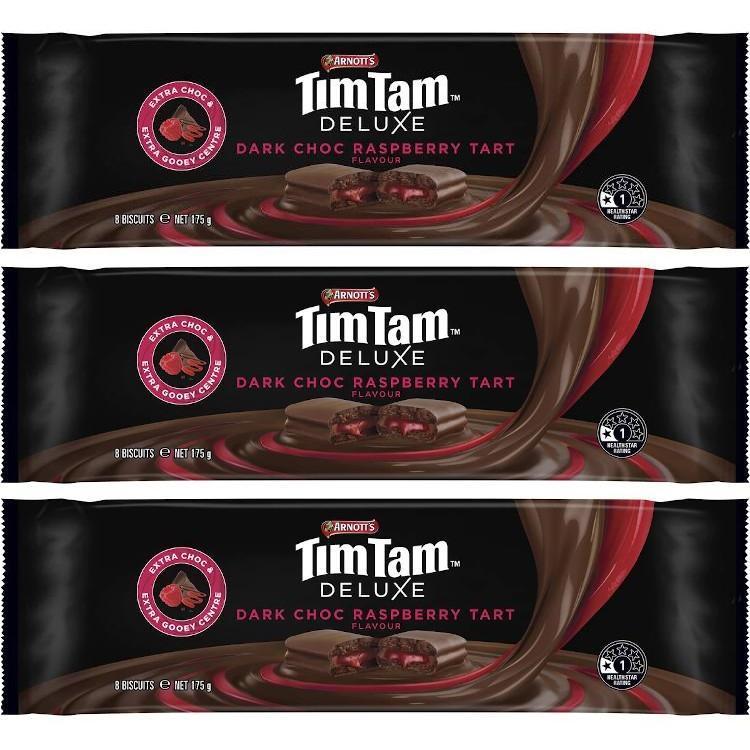 Tim Tam Dark Choc Raspberry Tart Biscuits Triple Pack