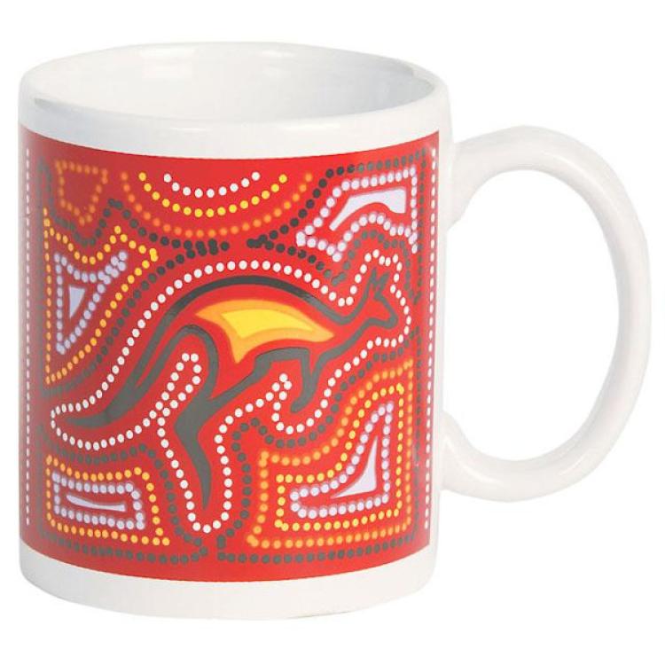 Tasse Australien 'Dot Art Patterns of Australia Red' Keramik rot