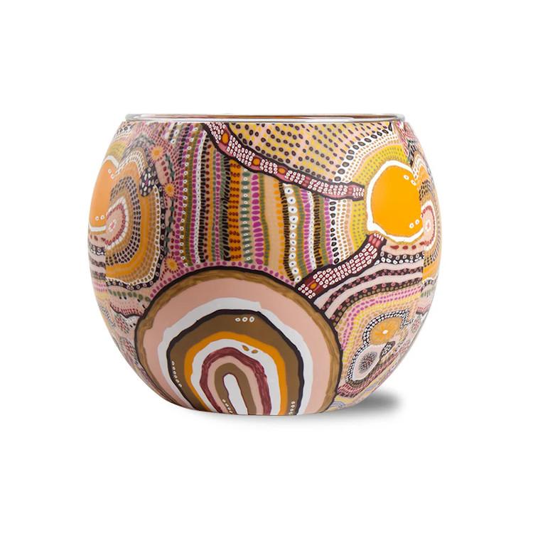 Koh Living Aboriginal Tealight Candle Holder 'Journeys In The Sun'