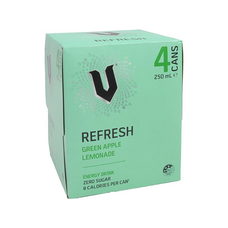 V Refresh Green Apple Lemonade Energy Drink - Australian Import Fourpack