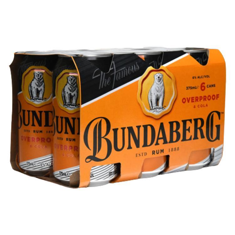 Bundaberg Overproof Rum & Cola Can 6.0% vol.