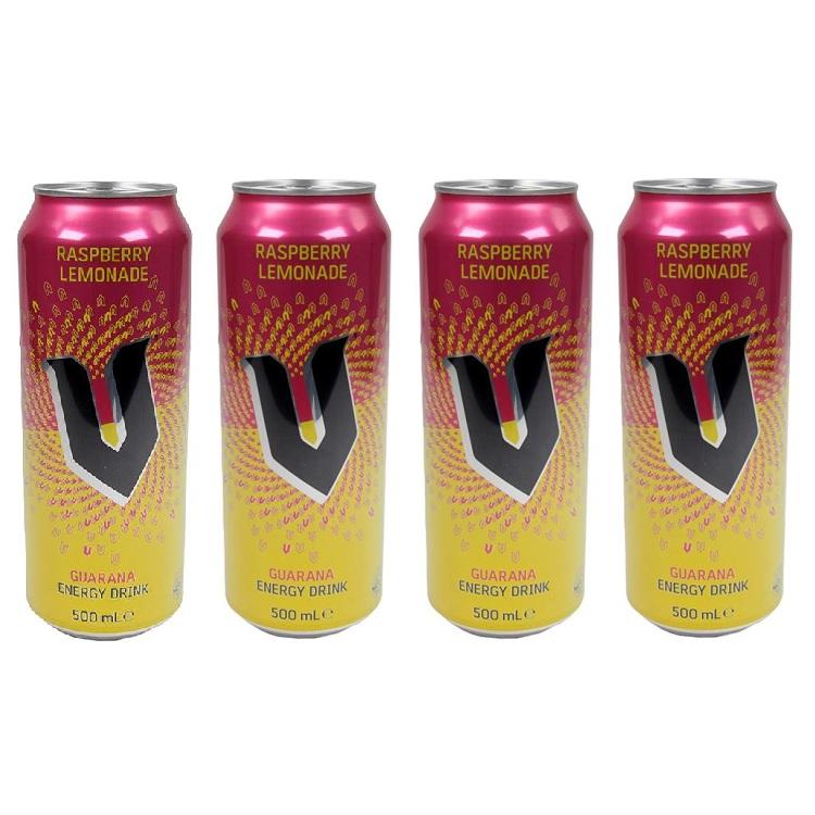 V Raspberry Lemonade Guarana Energy Drink 4er Pack - Australian Import